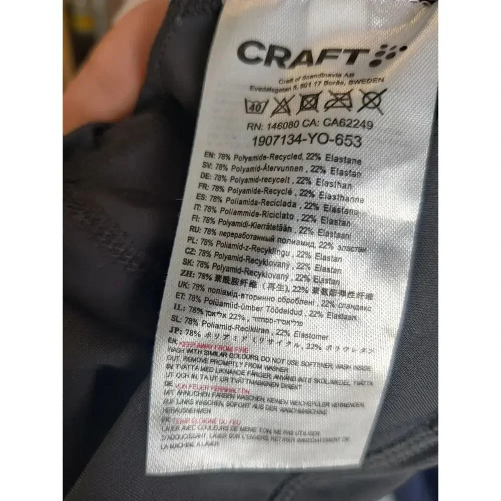 Craft Women's Essence Cycling Knickers Padded USPF50 Sz XS Black Cropped Pants‎ - Picture 11 of 11